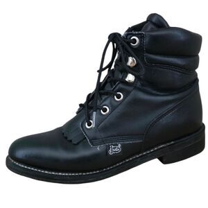 Justin Boots Womens Size 5.5 B Black Western Ankle Boots Style JBL400